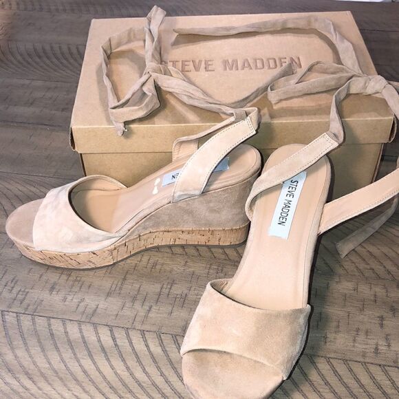 Steve Madden Cork Platform Tieups for summer and vacation Comfy & Sturdy In Box - Picture 1 of 17